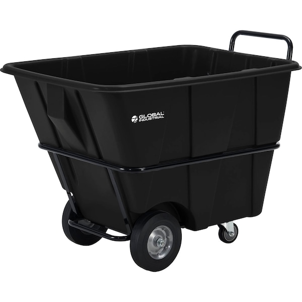 Global Industrial Heavy Duty Plastic Tilt Truck, 1/2 Cu. Yd. Cap, 1400 Lbs. Cap, Black 800352HD - main